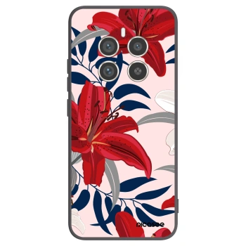 Picasee crna silikonska maskica za Realme 12 Pro 5G - Red Lily