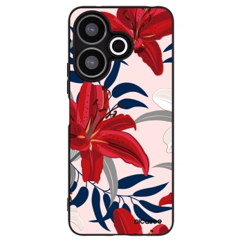 Picasee crna silikonska maskica za Xiaomi Redmi 13 4G - Red Lily