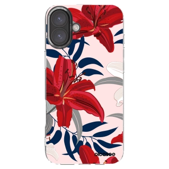 Picasee silikonska prozirna maskica za Apple iPhone 16 Plus - Red Lily