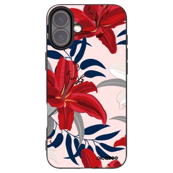 Picasee crna silikonska maskica za Apple iPhone 16 Plus - Red Lily