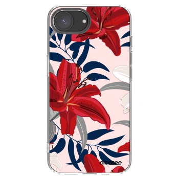 Picasee silikonska prozirna maskica za Apple iPhone 16e - Red Lily