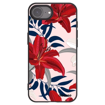 Picasee crna silikonska maskica za Apple iPhone 16e - Red Lily