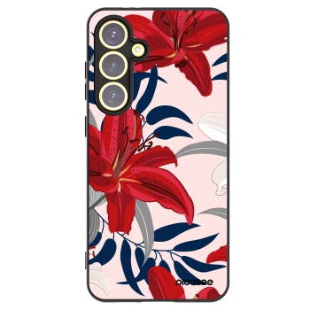 Picasee crna silikonska maskica za Samsung Galaxy S24 FE S721B - Red Lily
