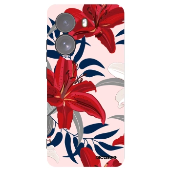 Picasee crna silikonska maskica za Xiaomi Poco X7 - Red Lily