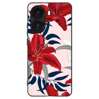 Picasee crna silikonska maskica za Xiaomi Poco X7 Pro 5G - Red Lily