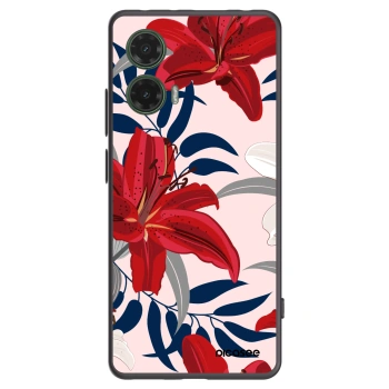 Picasee crna silikonska maskica za Motorola Moto G35 5G - Red Lily