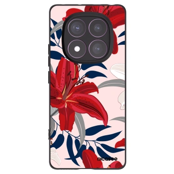 Picasee crna silikonska maskica za Xiaomi Redmi Note 14 Pro 4G - Red Lily