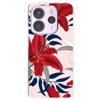 Picasee silikonska prozirna maskica za Xiaomi Redmi Note 14 4G - Red Lily