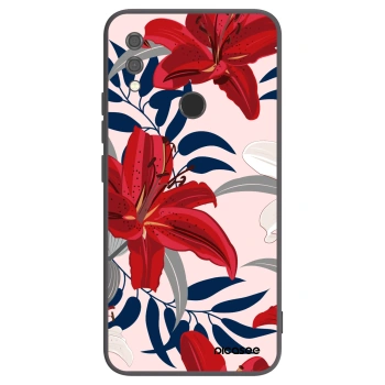Picasee crna silikonska maskica za Xiaomi Redmi Note 7 - Red Lily