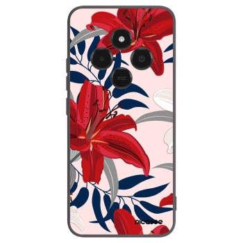 Picasee crna silikonska maskica za Xiaomi Poco C75 - Red Lily