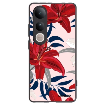 Picasee crna silikonska maskica za Vivo V50 Lite 5G - Red Lily