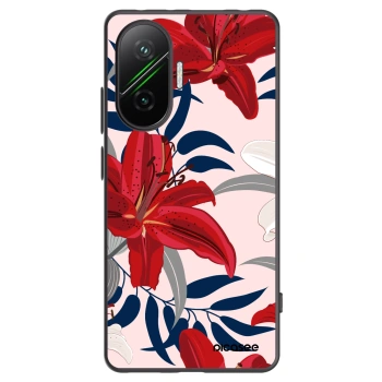 Picasee crna silikonska maskica za Xiaomi Poco F7 Pro 5G - Red Lily