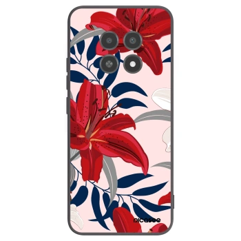 Picasee crna silikonska maskica za Realme 12X - Red Lily