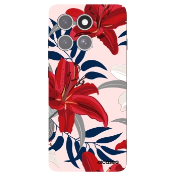 Picasee crna silikonska maskica za Motorola Edge 60 Pro - Red Lily