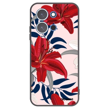Picasee crna silikonska maskica za Xiaomi Redmi 15C 4G - Red Lily