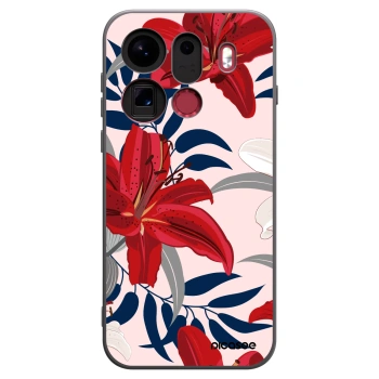 Picasee crna silikonska maskica za OPPO Find X9 Pro - Red Lily