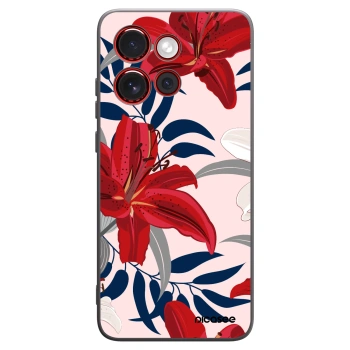 Picasee crna silikonska maskica za Motorola Edge 60 Neo 5G - Red Lily