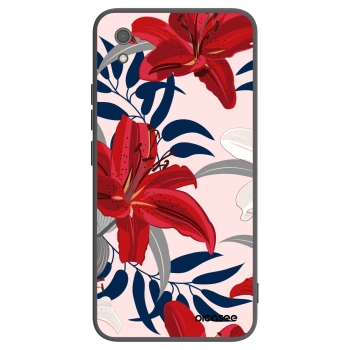 Picasee crna silikonska maskica za Xiaomi Redmi 7A - Red Lily