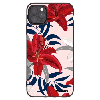 Picasee crna silikonska maskica za Apple iPhone 11 Pro Max - Red Lily