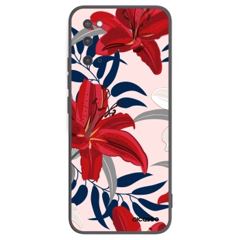 Picasee crna silikonska maskica za Samsung Galaxy S20 G980F - Red Lily