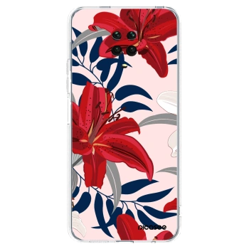 Picasee silikonska prozirna maskica za Xiaomi Redmi Note 9 Pro - Red Lily