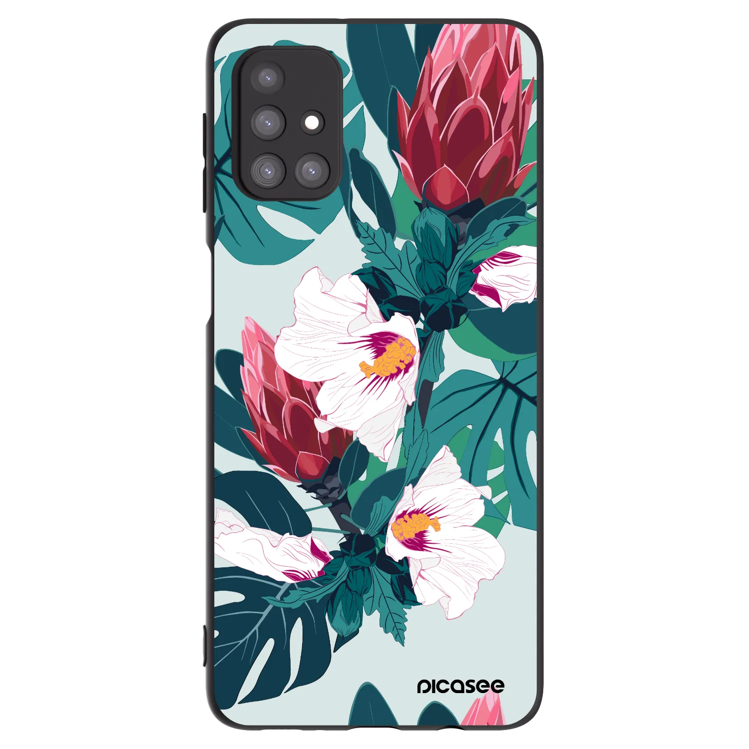 Picasee crna silikonska maskica za Samsung Galaxy M31s - Rhododendron