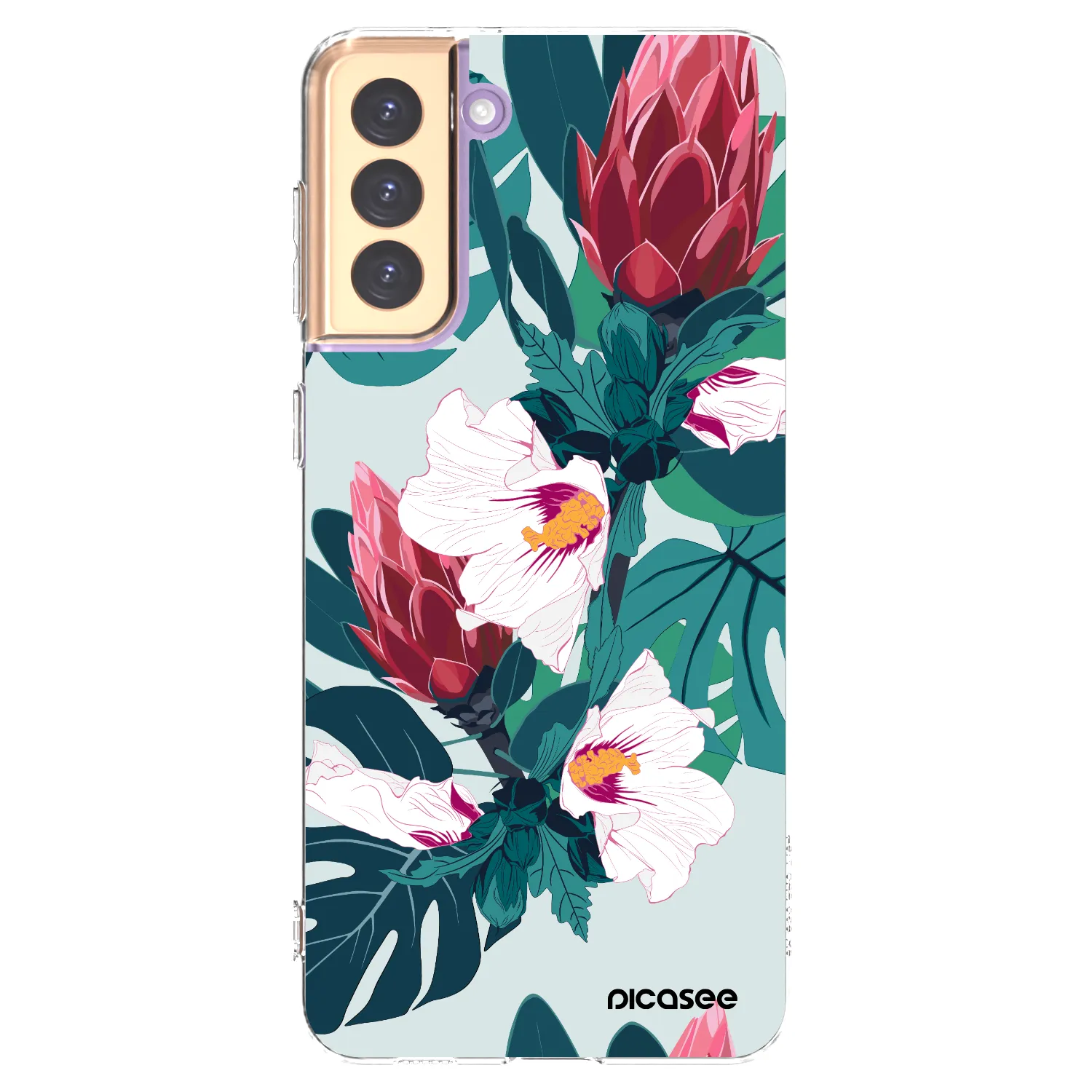Picasee silikonska prozirna maskica za Samsung Galaxy S21+ 5G G996F - Rhododendron