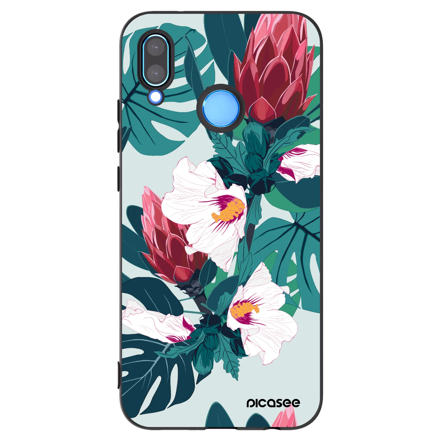 Picasee crna silikonska maskica za Huawei P20 Lite - Rhododendron