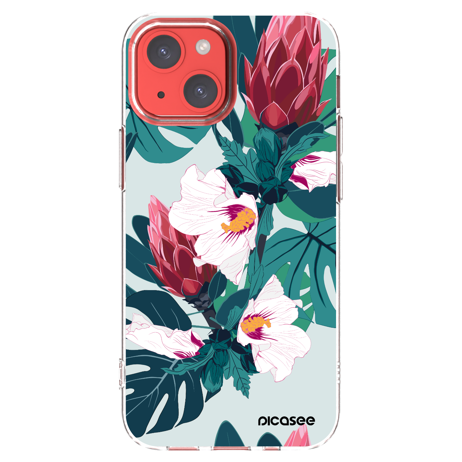 Picasee silikonska prozirna maskica za Apple iPhone 13 mini - Rhododendron