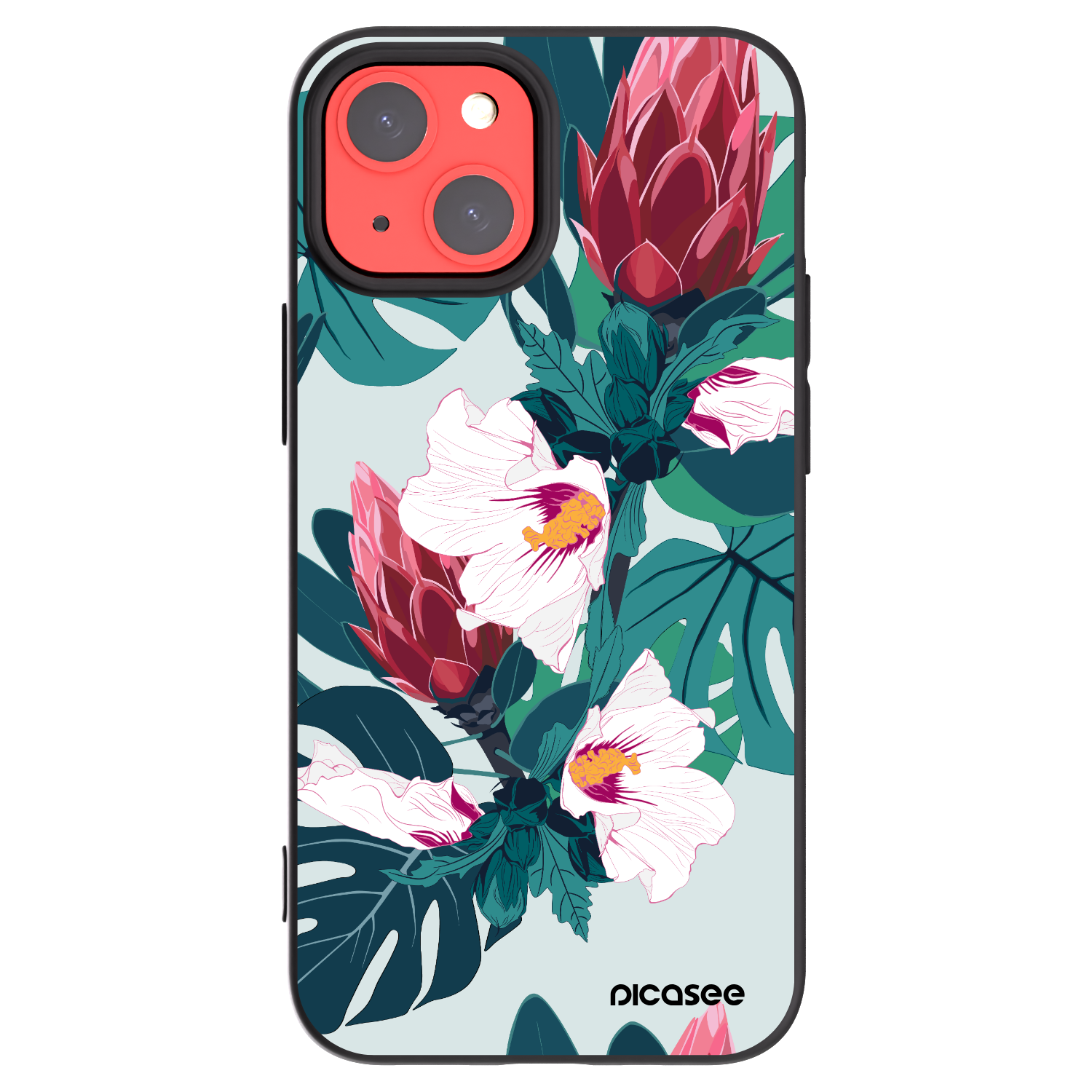Picasee crna silikonska maskica za Apple iPhone 13 mini - Rhododendron
