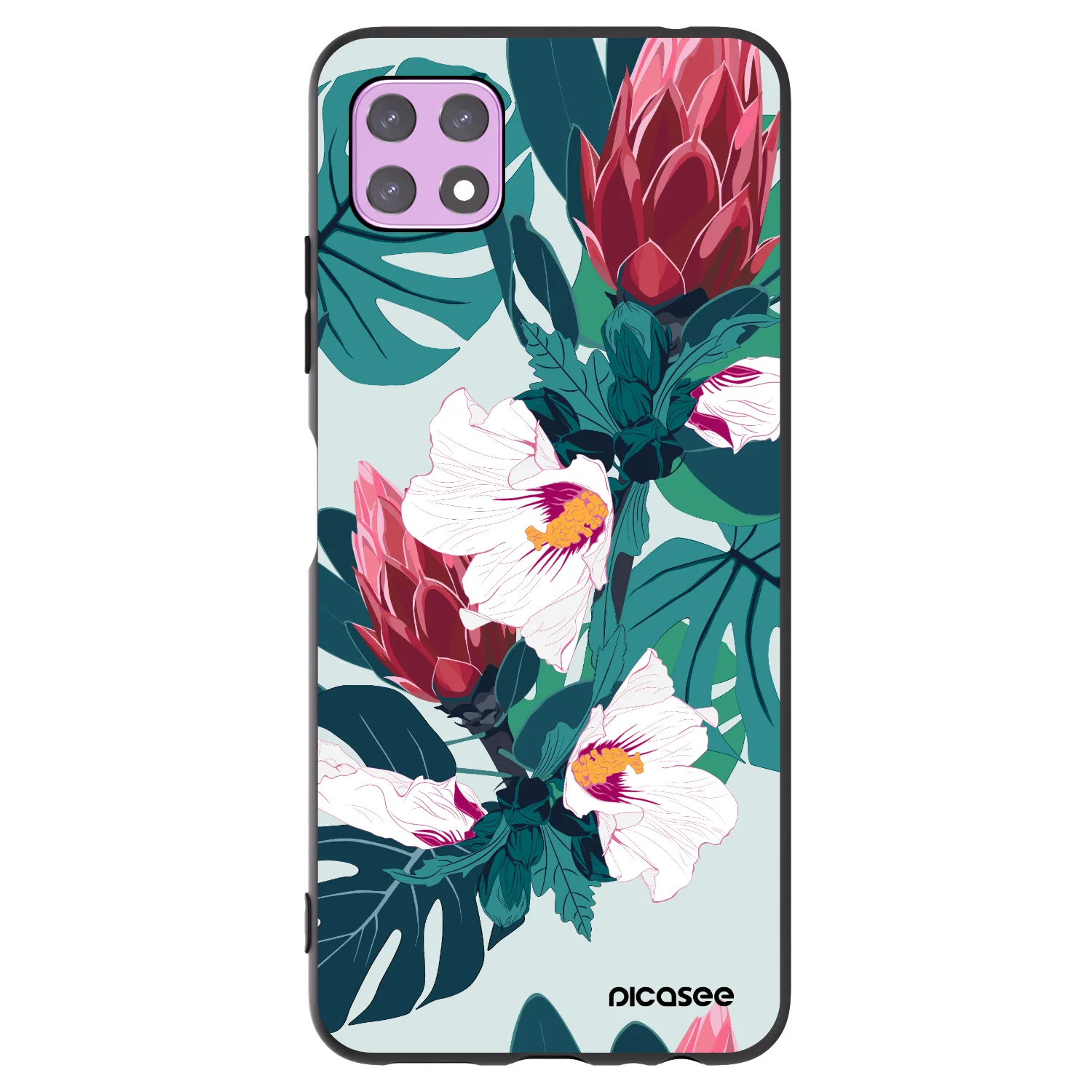 Picasee crna silikonska maskica za Samsung Galaxy A22 A226B 5G - Rhododendron