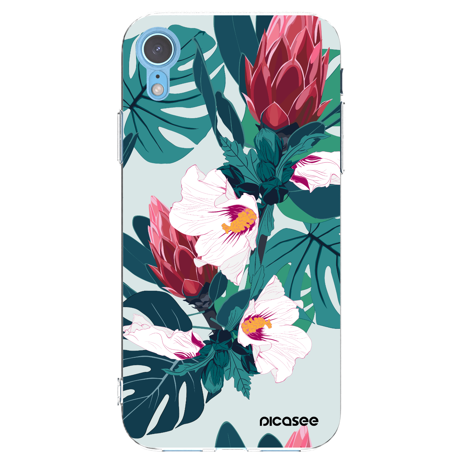 Picasee silikonska prozirna maskica za Apple iPhone XR - Rhododendron