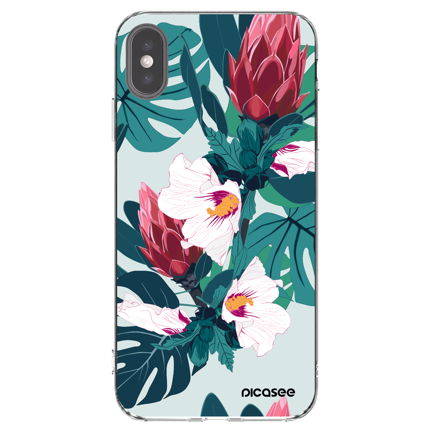 Picasee silikonska prozirna maskica za Apple iPhone XS Max - Rhododendron