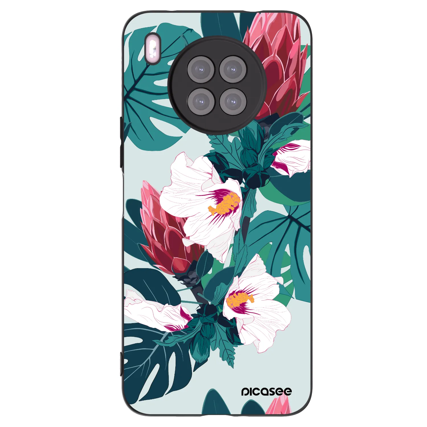 Picasee crna silikonska maskica za Huawei Nova 8i - Rhododendron