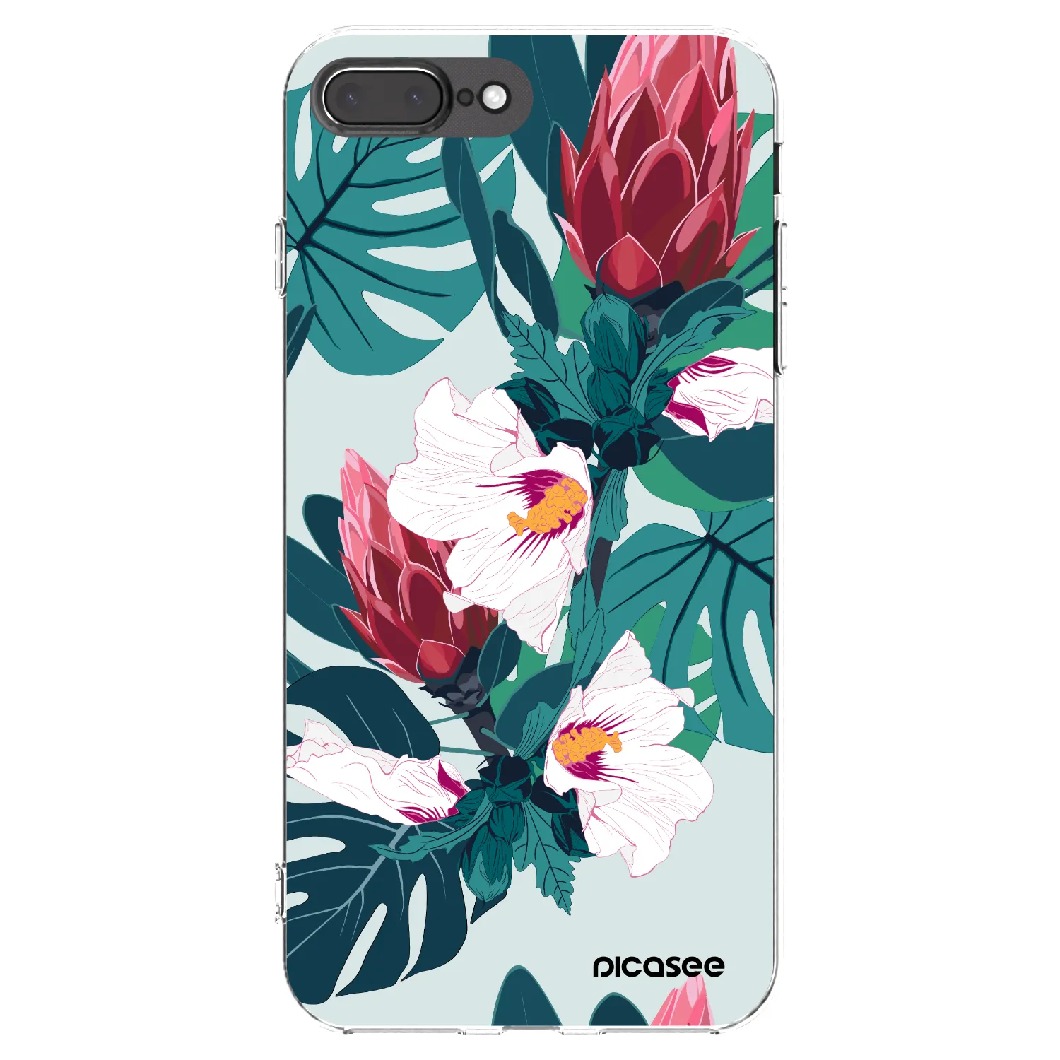 Picasee silikonska prozirna maskica za Apple iPhone 7 Plus - Rhododendron