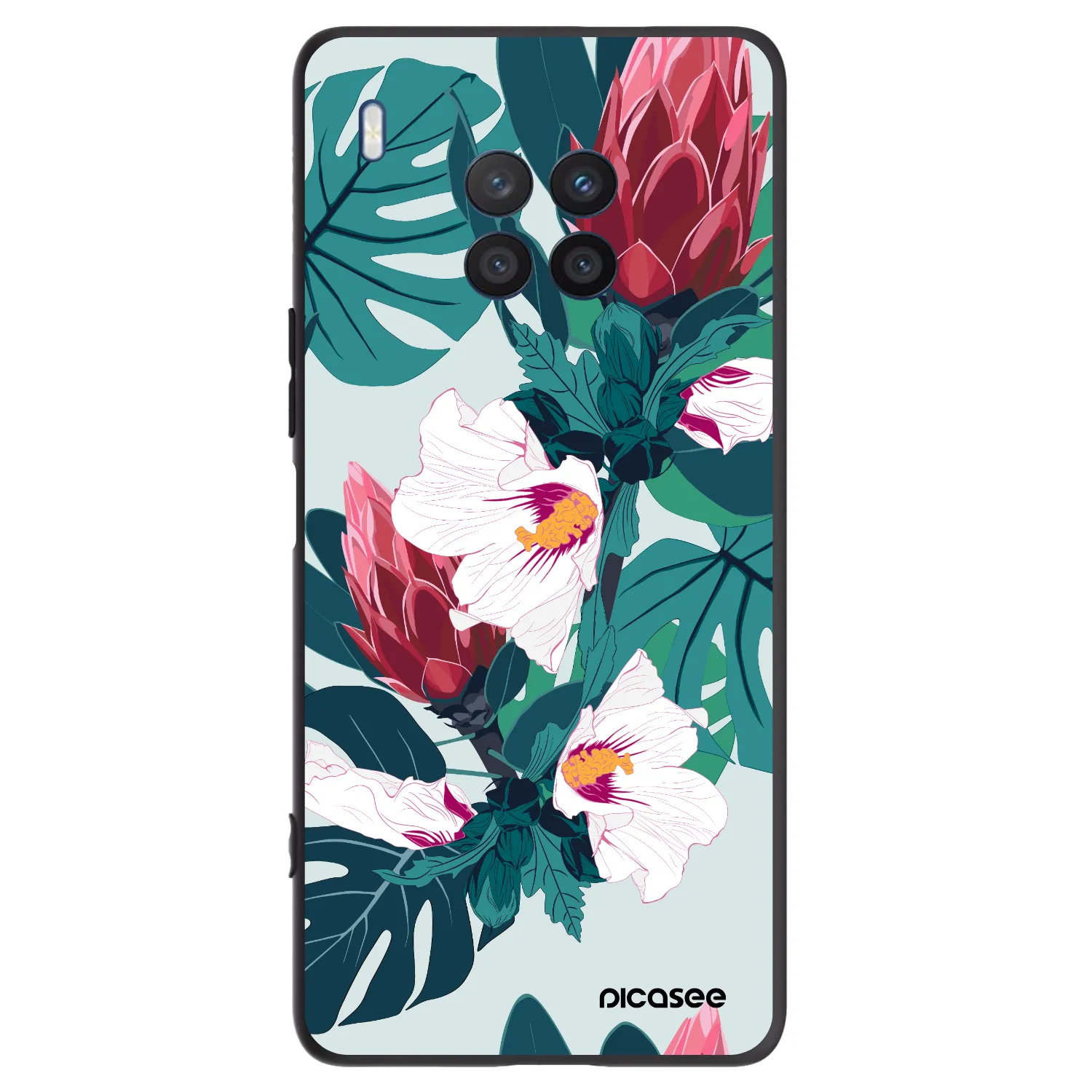 Picasee crna silikonska maskica za Honor 50 Lite - Rhododendron
