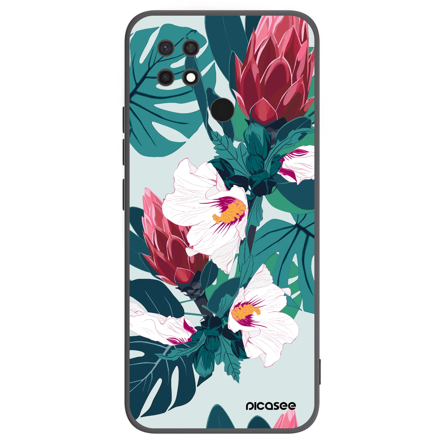 Picasee crna silikonska maskica za Xiaomi Redmi 10C - Rhododendron