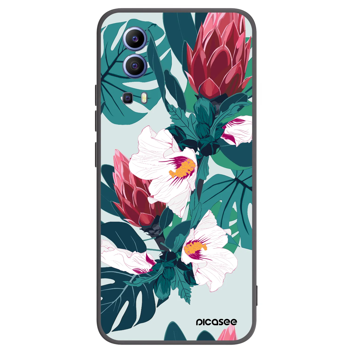 Picasee crna silikonska maskica za Vivo Y52 5G - Rhododendron