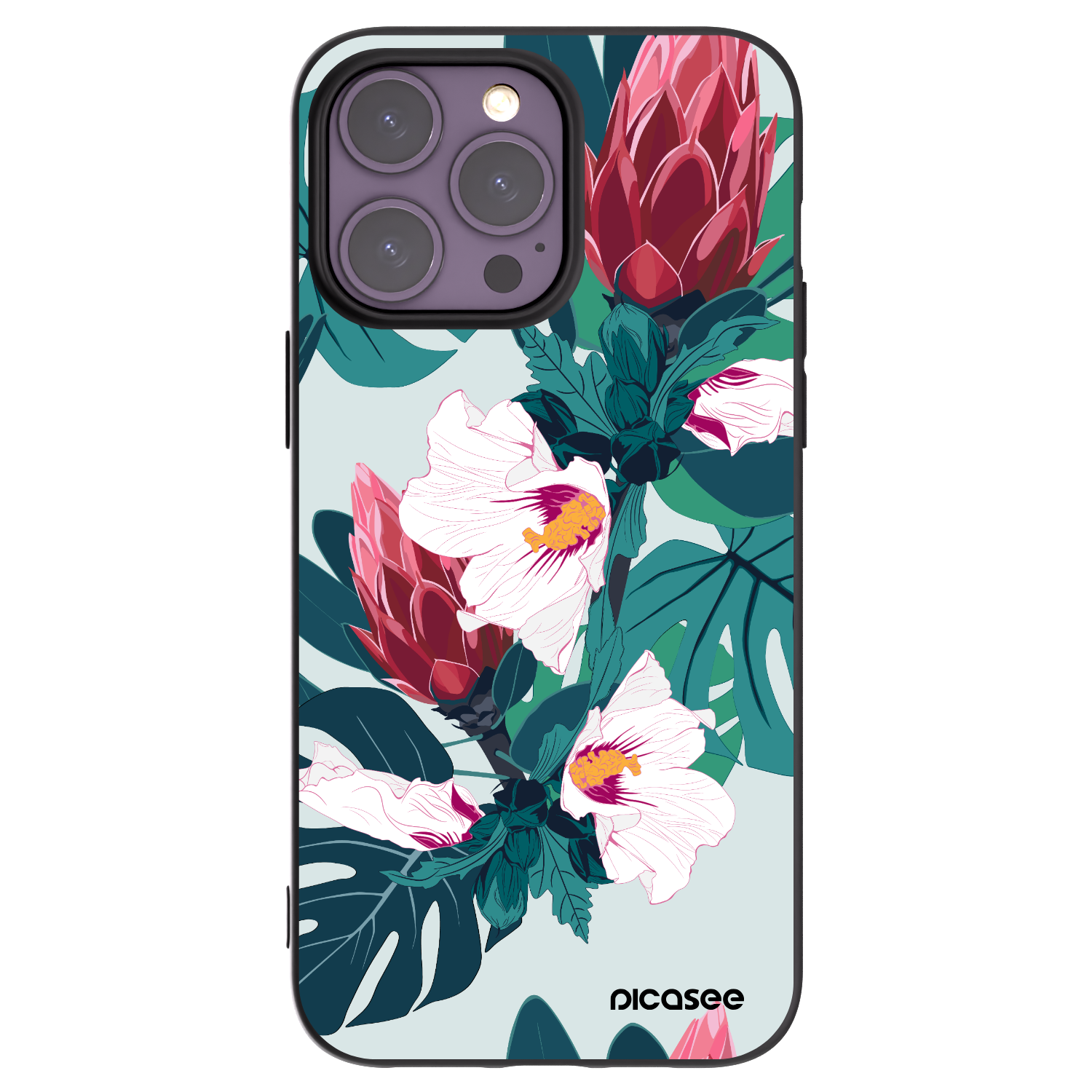 Picasee crna silikonska maskica za Apple iPhone 14 Pro Max - Rhododendron