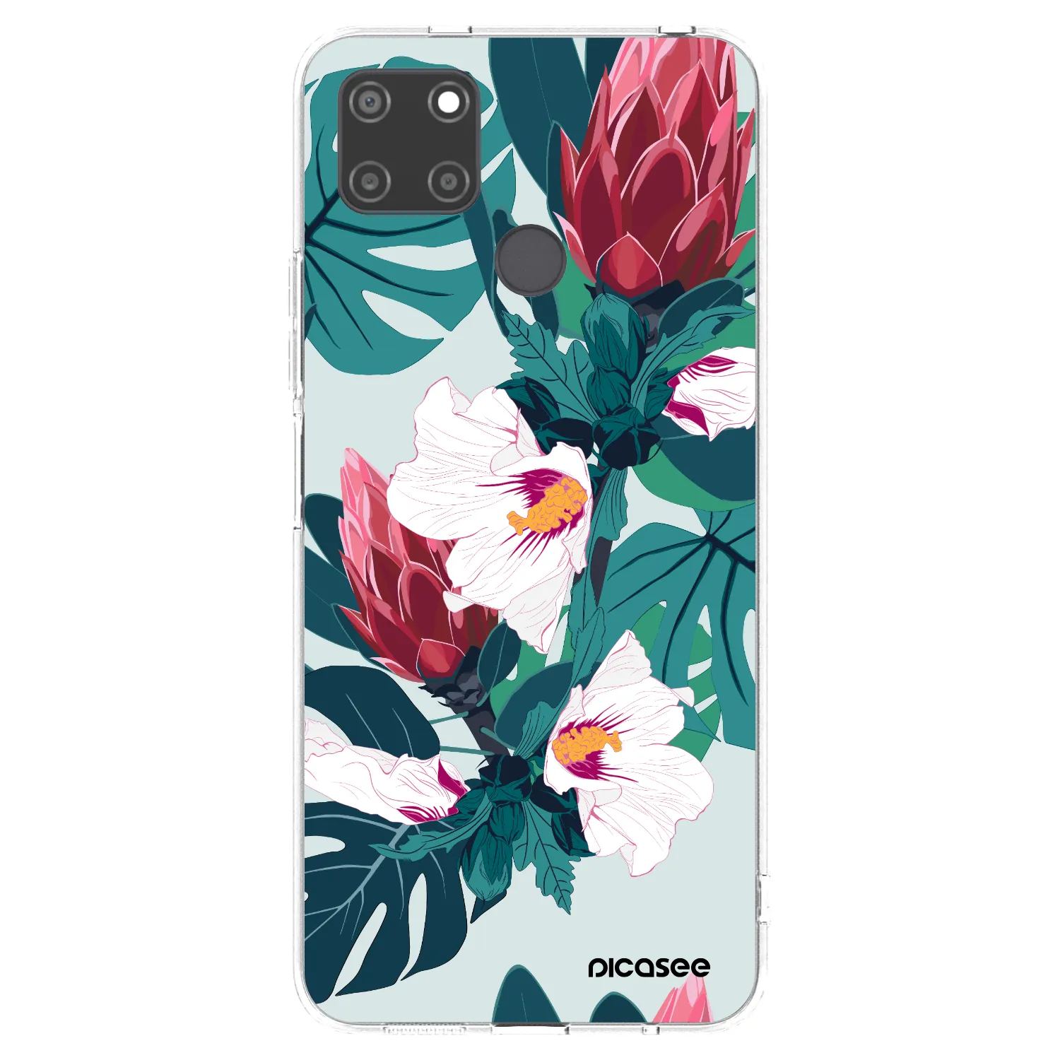 Picasee silikonska prozirna maskica za Realme C21Y - Rhododendron