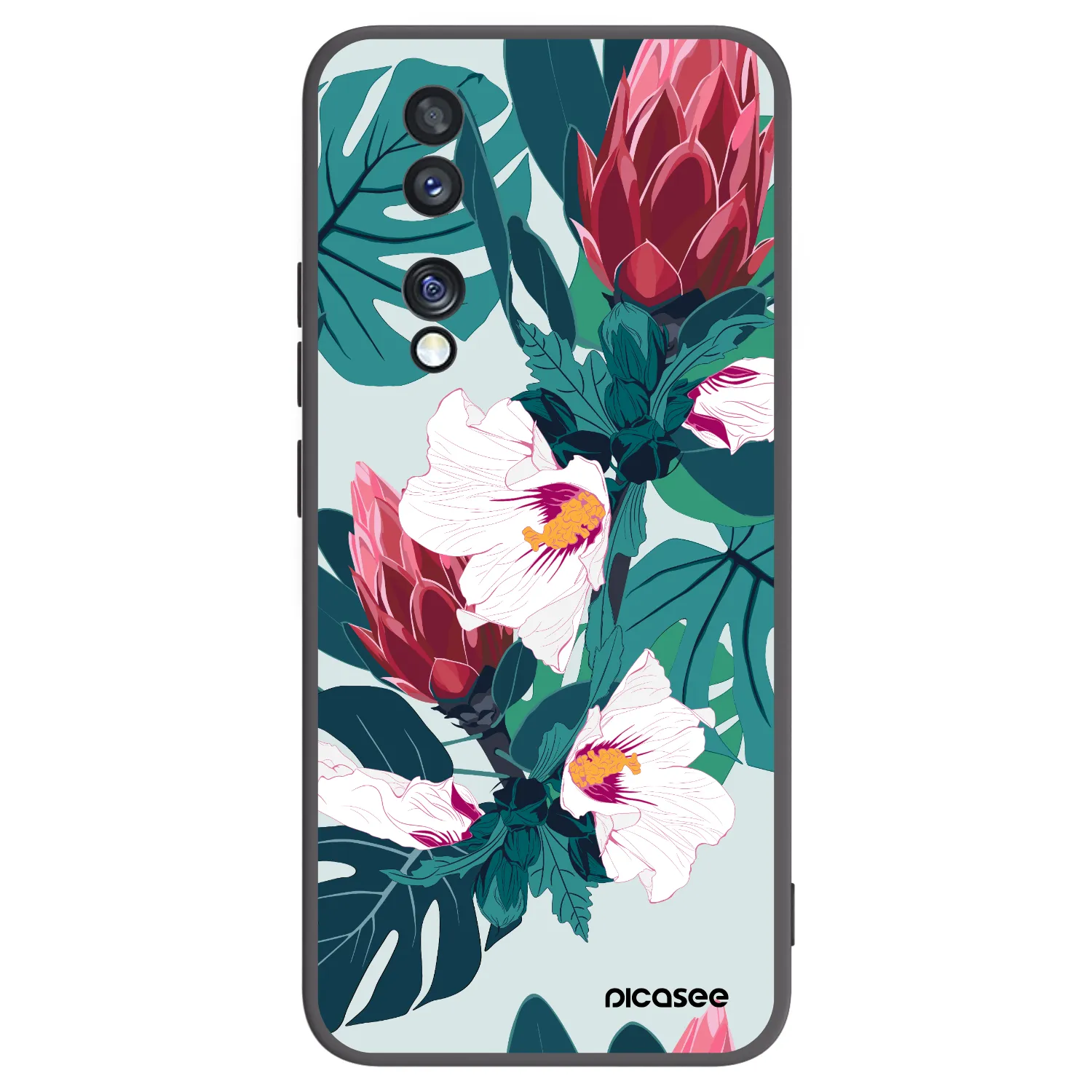 Picasee crna silikonska maskica za Honor 70 - Rhododendron