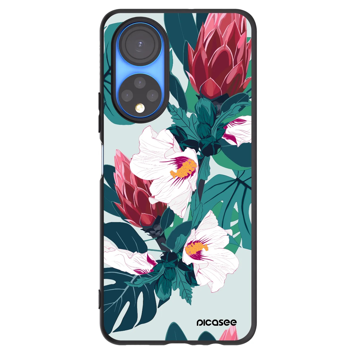 Picasee crna silikonska maskica za Honor X7 - Rhododendron