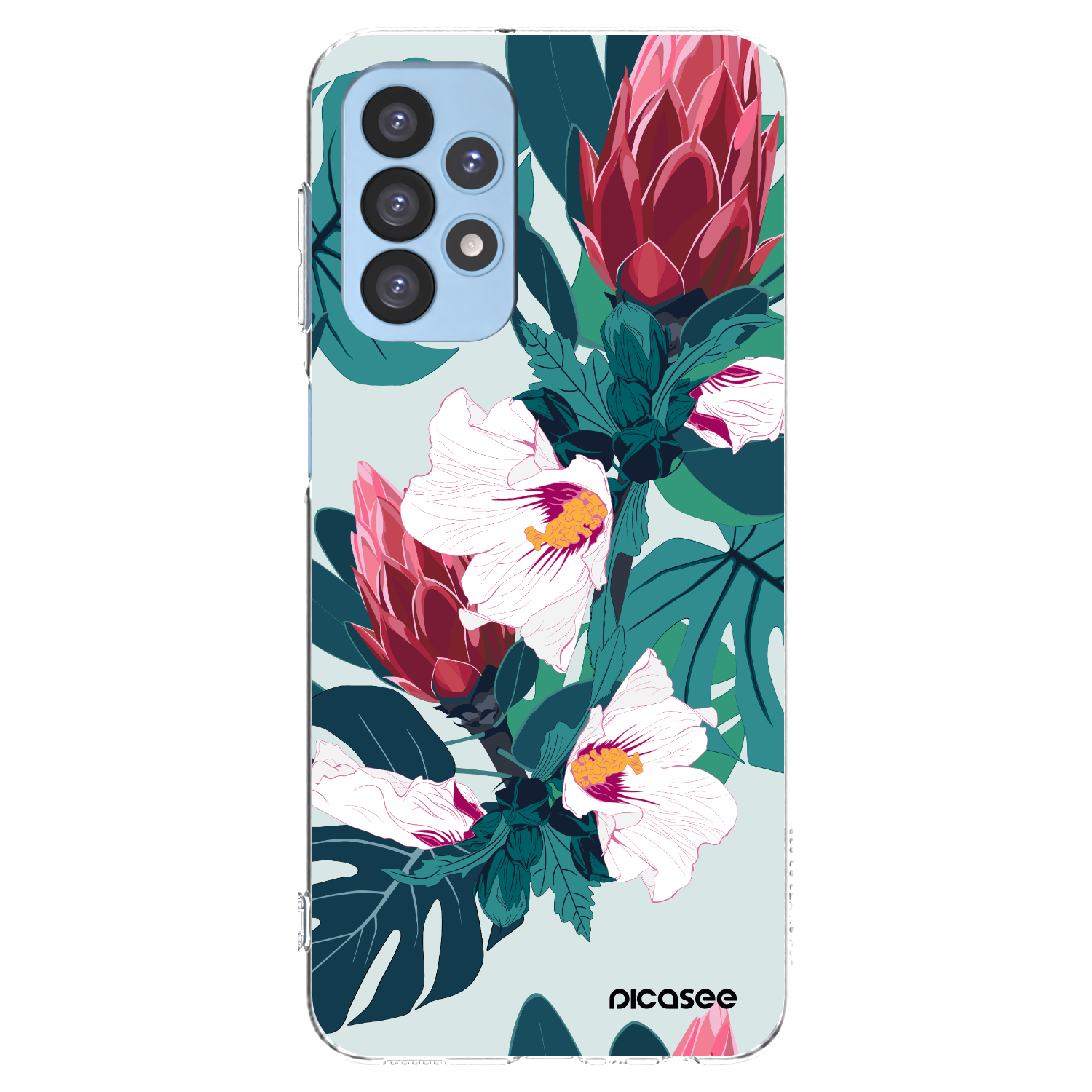 Picasee silikonska prozirna maskica za Samsung Galaxy A23 A235F 4G - Rhododendron
