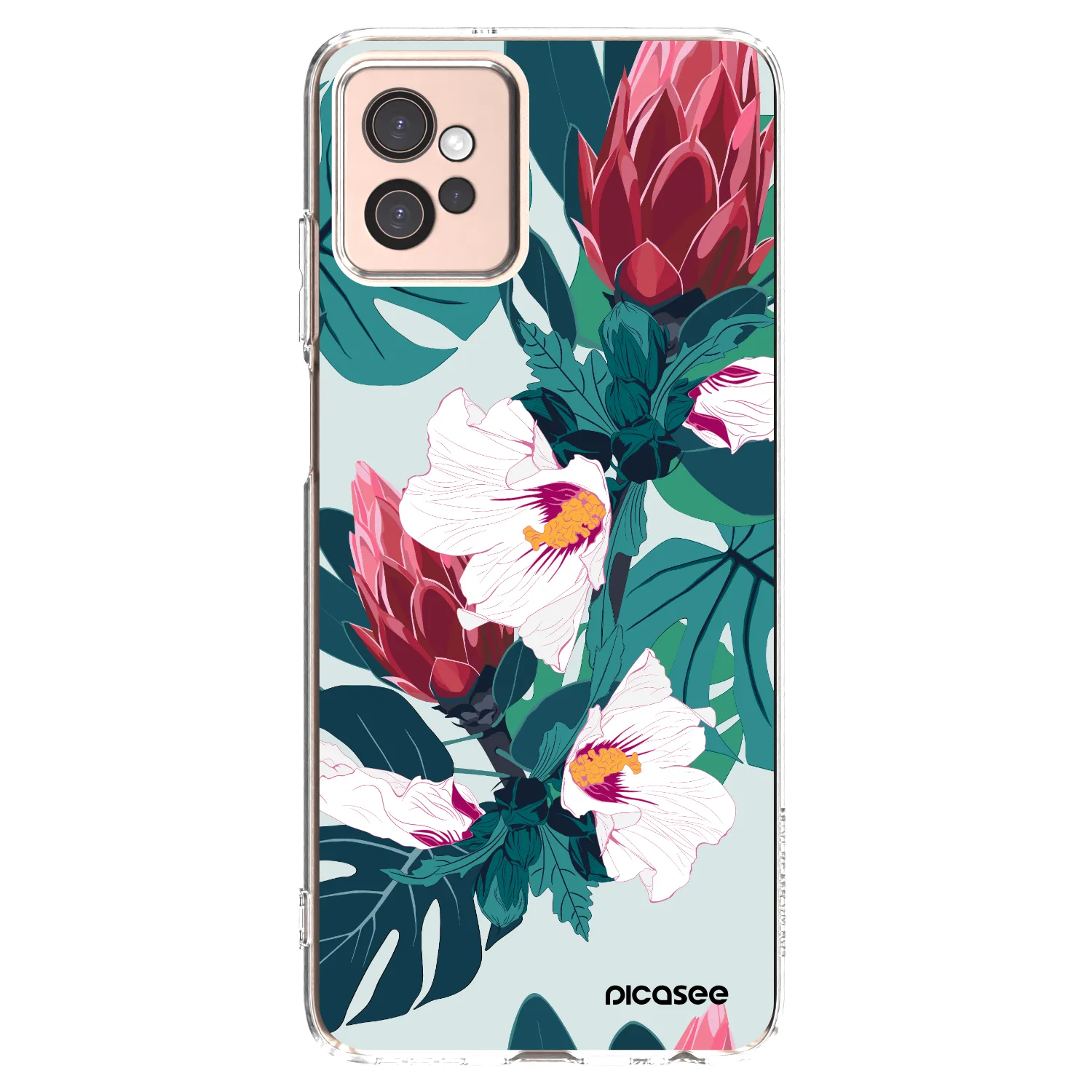 Picasee silikonska prozirna maskica za Motorola Moto G32 - Rhododendron