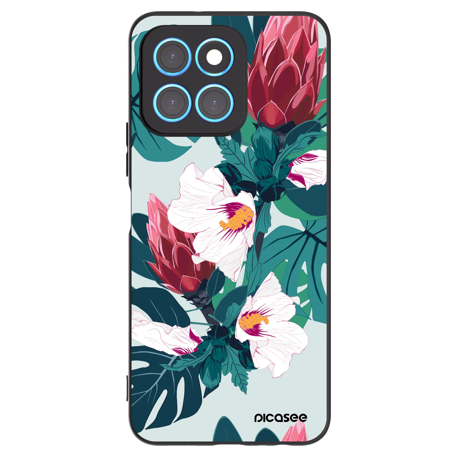 Picasee crna silikonska maskica za Honor X8 5G - Rhododendron