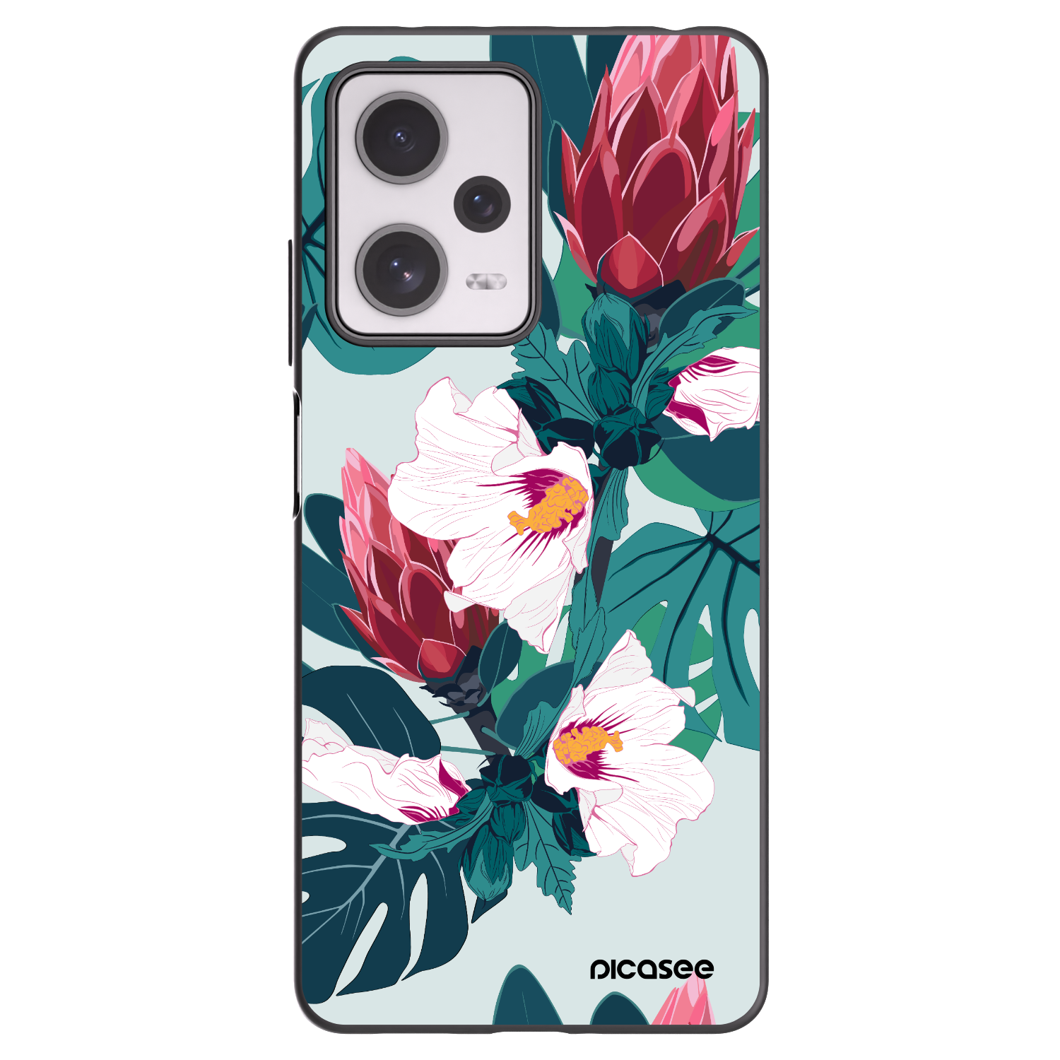 Picasee crna silikonska maskica za Xiaomi Redmi Note 12 Pro+ 5G - Rhododendron
