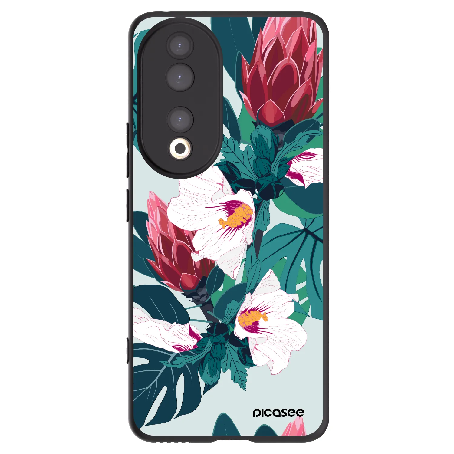 Picasee crna silikonska maskica za Honor 90 5G - Rhododendron