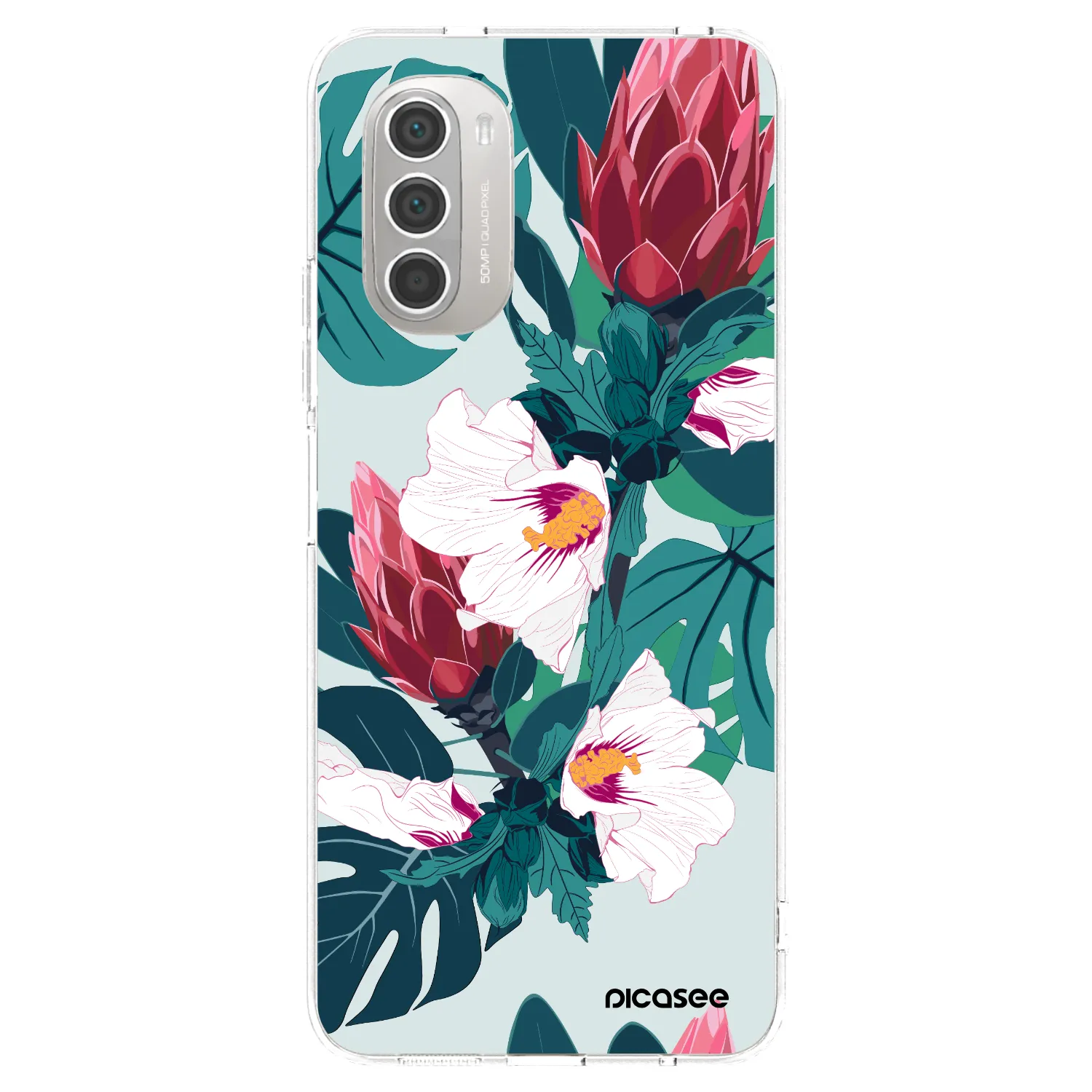 Picasee silikonska prozirna maskica za Motorola Moto G51 - Rhododendron