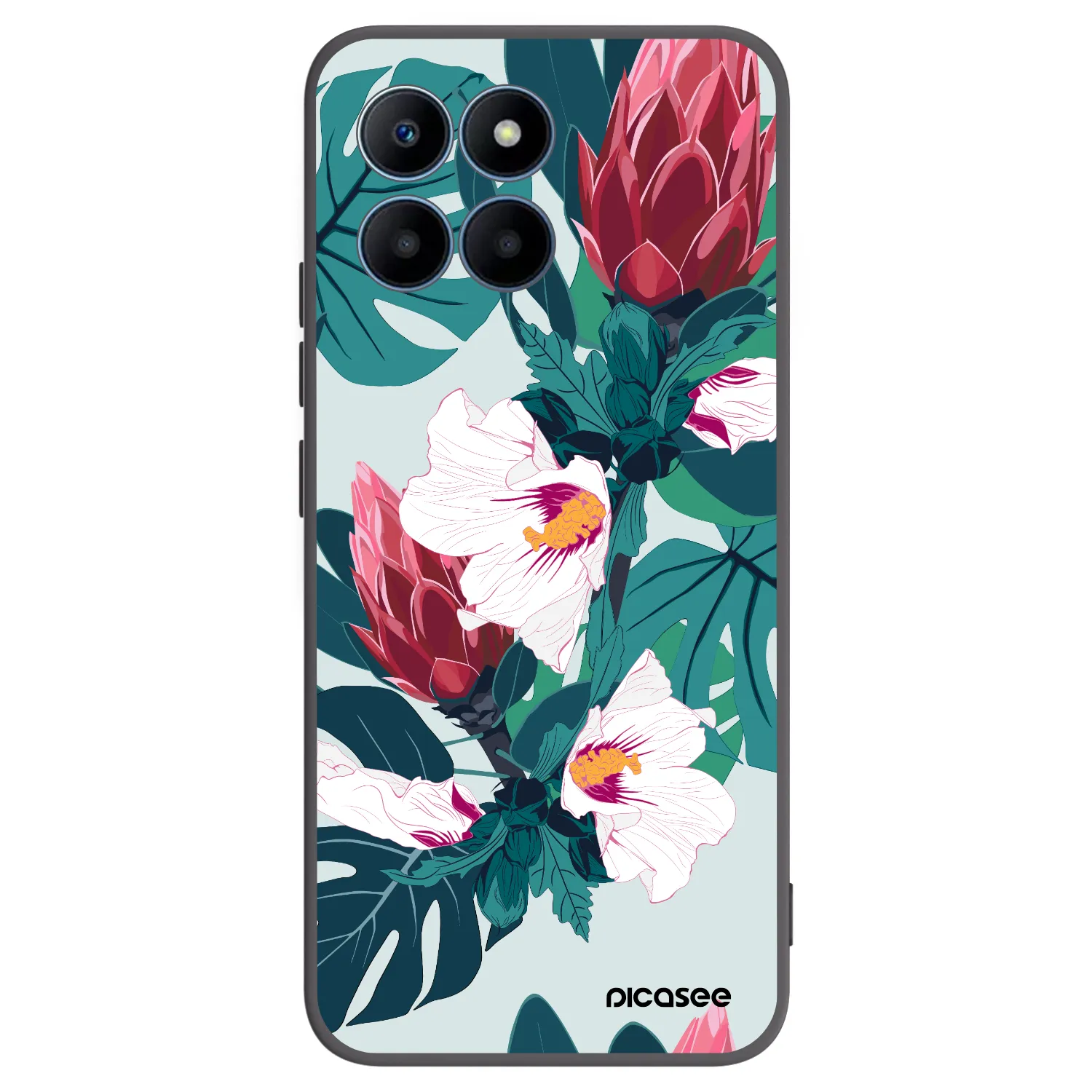 Picasee crna silikonska maskica za Honor 70 Lite - Rhododendron