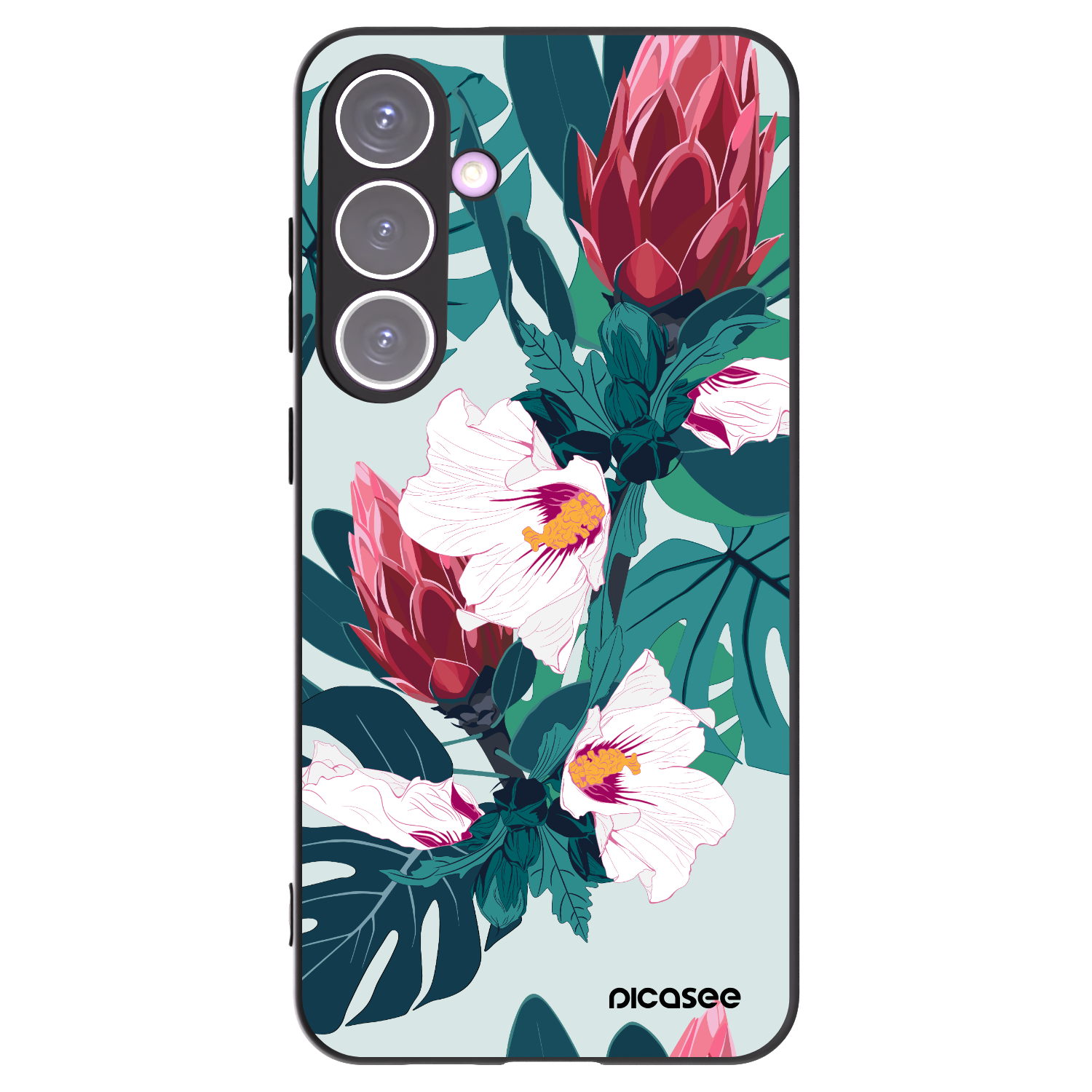 Picasee crna silikonska maskica za Samsung Galaxy S24+ S926B 5G - Rhododendron